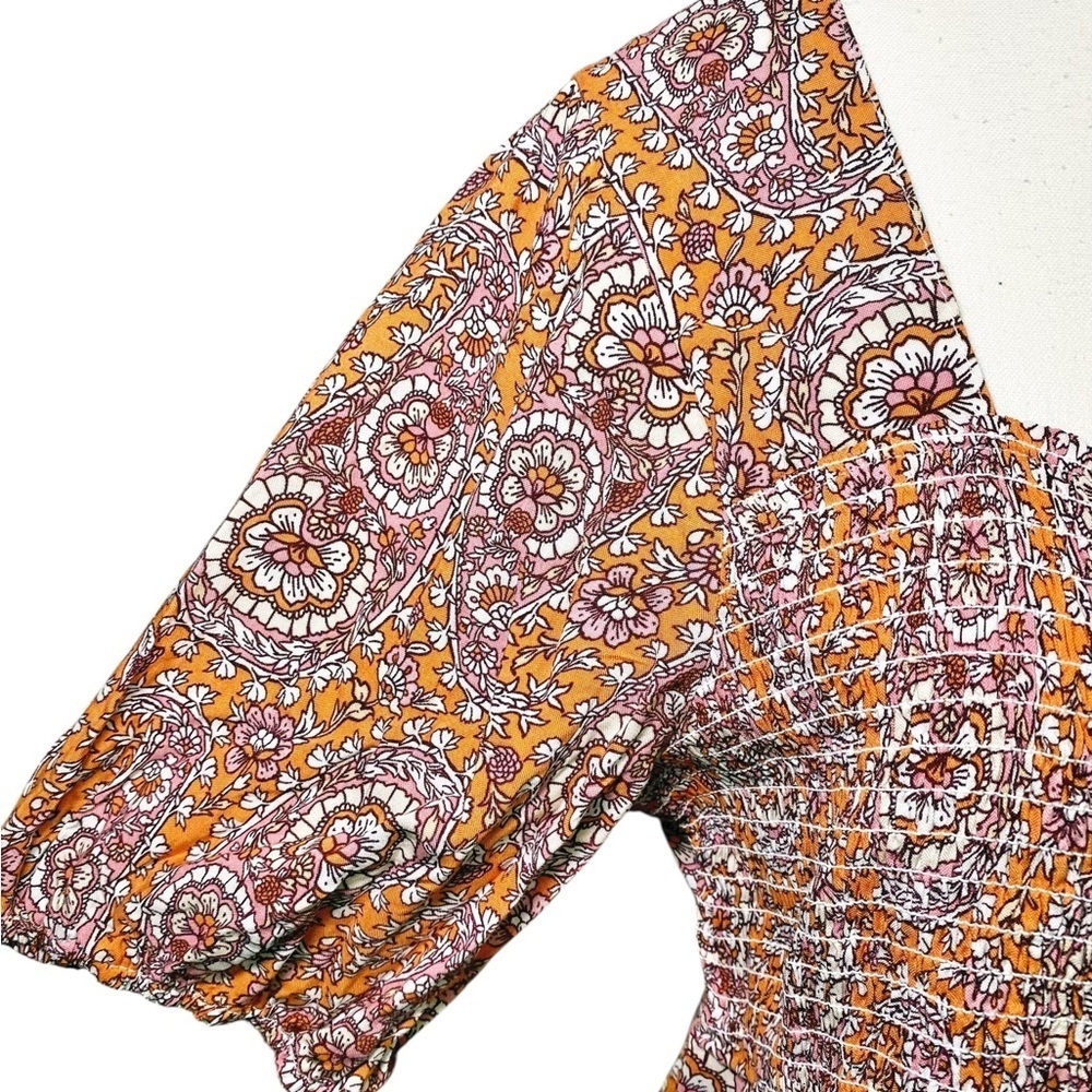 Mason & Belle Women's Paisley Print Top - Orange, Pink, and White - Picture 5 of 13